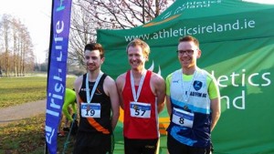 Niall  Sheehan (Gowran) All-Ireland Intermediate Cross-Country Champion with Colin Maher (Ballyfin) and Ian Guiden (Clonliffe Harriers).