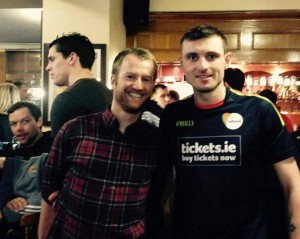 Niall Scheehan (L) with clubman Gary Kelly (MLR) 